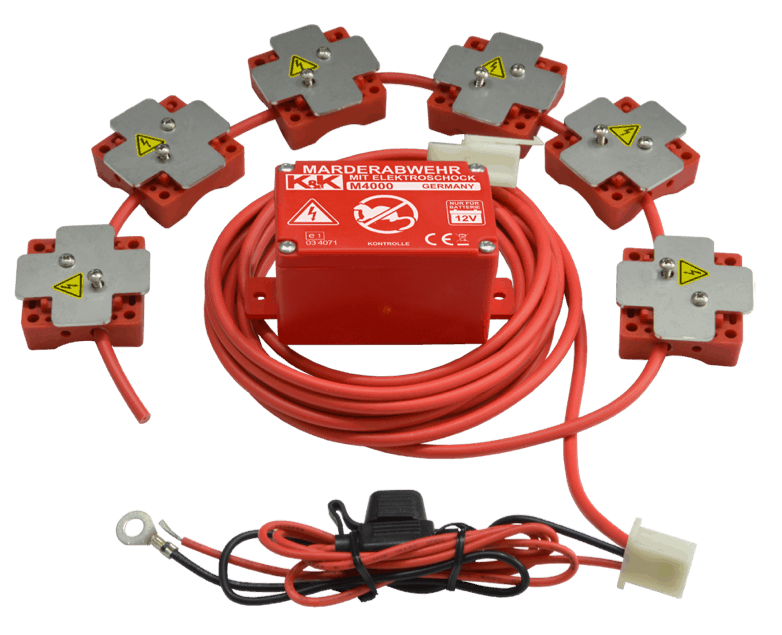 K&K Marderabwehr M4700 mit Ultraschall und Hochspannung, wasserdicht (IP  65) - die Komplette - ATU