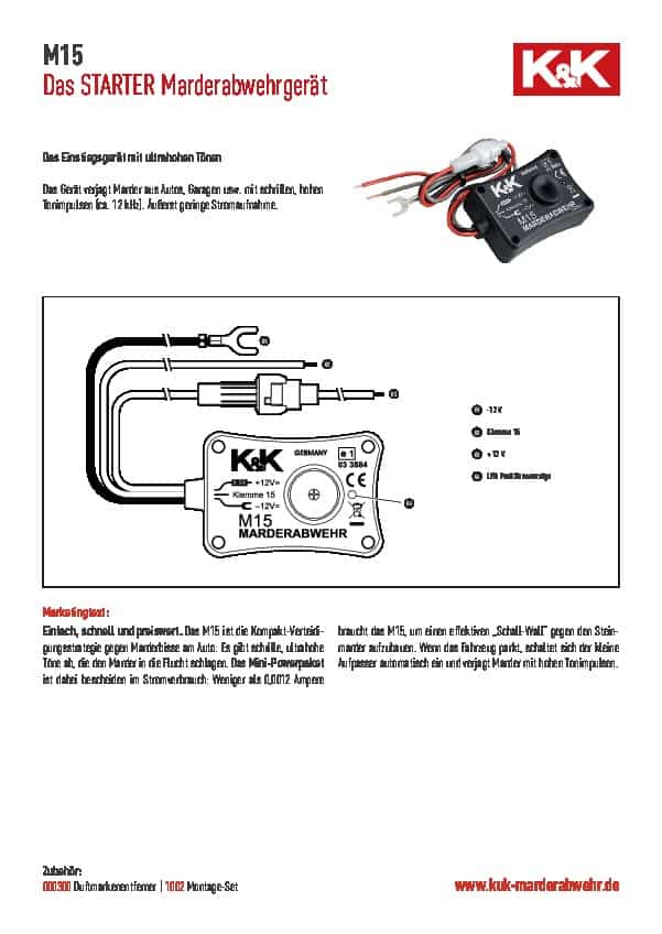 K & K M15 Ultraschall Marderschreck ab 26,95 €